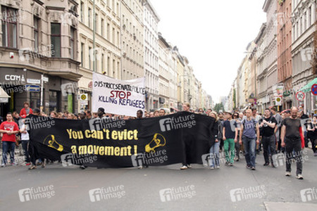 Demonstration gegen die bevorstehende Räumung der Gerhard-Hauptmann-Schule, Berlin