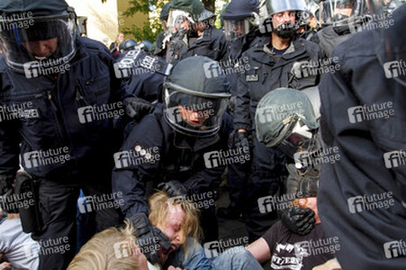 Demonstrationen gegen Räumung der besetzten Gerhart-Hauptmann-Schule, Berlin