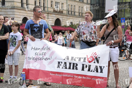 Protest für die Abschaffung der Pferdekutschen in Berlin