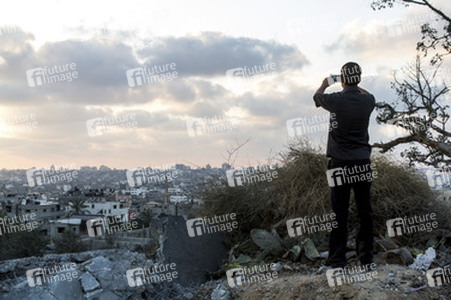 Die Aussicht auf Gaza City im Gazastreifen