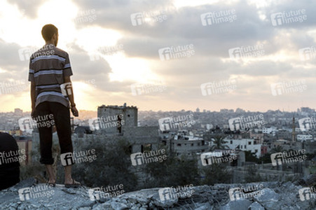 Die Aussicht auf Gaza City im Gazastreifen
