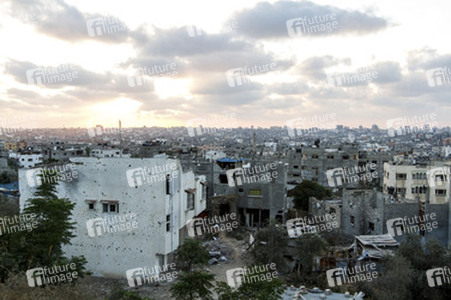 Die Aussicht auf Gaza City im Gazastreifen