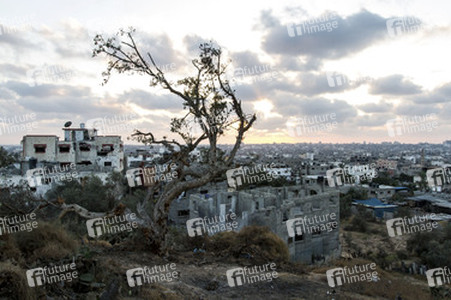 Die Aussicht auf Gaza City im Gazastreifen