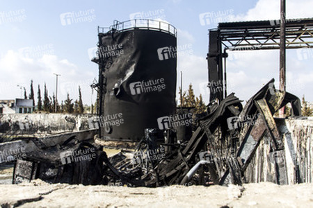 Zerstörtes Kraftwerk in Gaza City