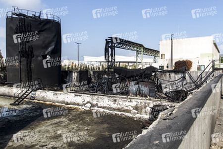 Zerstörtes Kraftwerk in Gaza City