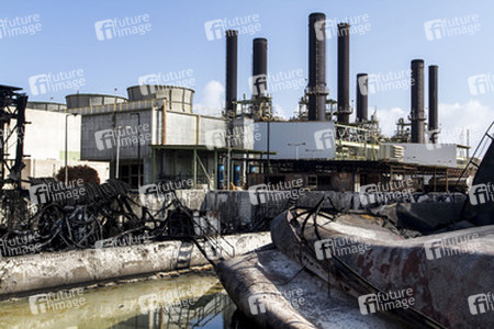 Zerstörtes Kraftwerk in Gaza City