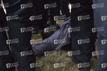 Flüchtlinge protestieren am Kreuzberger Oranienplatz, Berlin