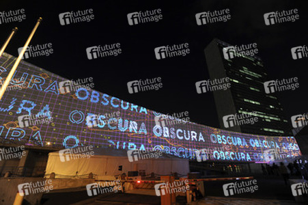 Global Climate Summit Projektion am UN Hauptquartier, New York