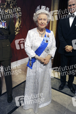 Wax Figuren der britischen Royals bei Madame Tussauds, New York