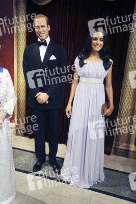 Wax Figuren der britischen Royals bei Madame Tussauds, New York
