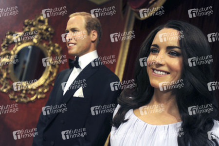 Wax Figuren der britischen Royals bei Madame Tussauds, New York