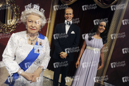 Wax Figuren der britischen Royals bei Madame Tussauds, New York