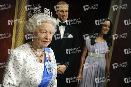 Wax Figuren der britischen Royals bei Madame Tussauds, New York