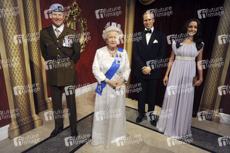 Wax Figuren der britischen Royals bei Madame Tussauds, New York