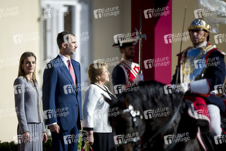 Das spanische Königspaar empfängt Michelle Bachelet, Madrid