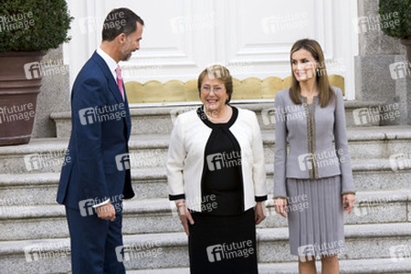 Das spanische Königspaar empfängt Michelle Bachelet, Madrid