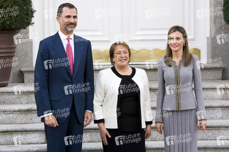 Das spanische Königspaar empfängt Michelle Bachelet, Madrid