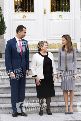 Das spanische Königspaar empfängt Michelle Bachelet, Madrid