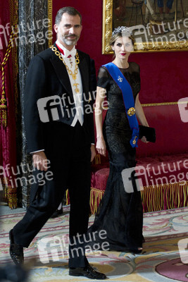 Spanish Royals und Präsidentin Bachelet beim Empfang zum Gala Dinner, Madrid
