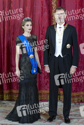Spanish Royals und Präsidentin Bachelet beim Empfang zum Gala Dinner, Madrid
