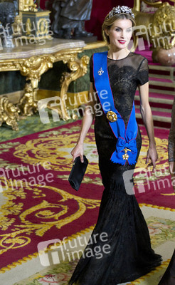 Spanish Royals und Präsidentin Bachelet beim Empfang zum Gala Dinner, Madrid