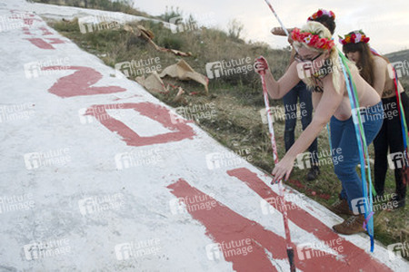 Femen Protest gegen Gedenkfeier für General Franco