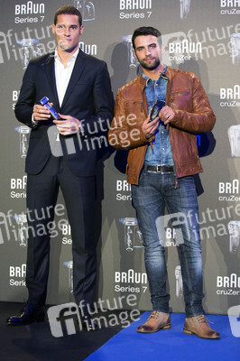 Jesus Castro und Mario Suarez präsentieren Braun Rasierer, Madrid