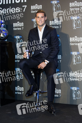 Jesus Castro und Mario Suarez präsentieren Braun Rasierer, Madrid