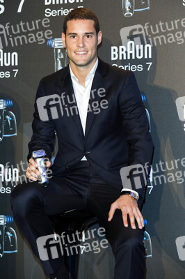 Jesus Castro und Mario Suarez präsentieren Braun Rasierer, Madrid