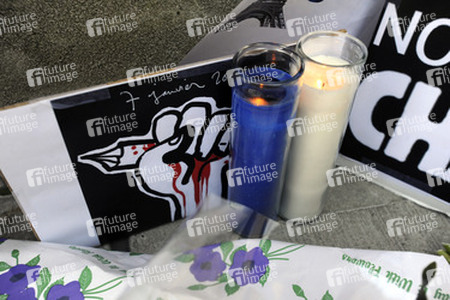Blumen für die Charlie Hebdo Opfer, New York