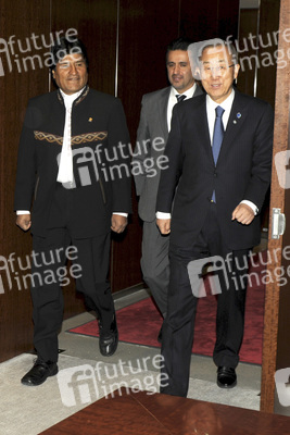 Evo Morales trifft Ban Ki-moon, New York