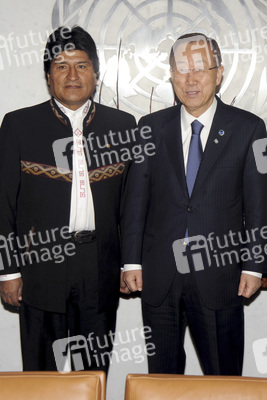 Evo Morales trifft Ban Ki-moon, New York