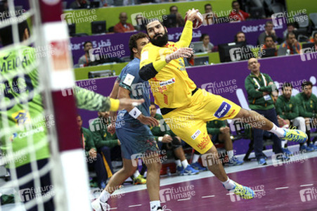 Handball WM-Match Brasilien gegen Spanien, Katar