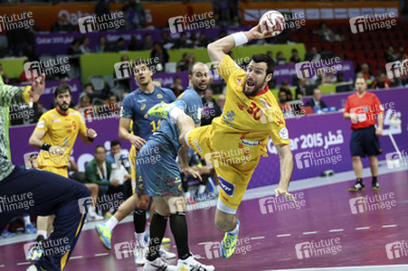 Handball WM-Match Brasilien gegen Spanien, Katar
