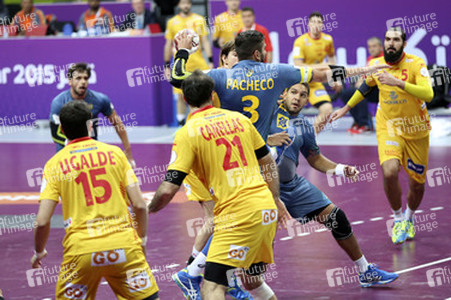 Handball WM-Match Brasilien gegen Spanien, Katar