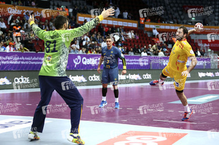 Handball WM-Match Brasilien gegen Spanien, Katar