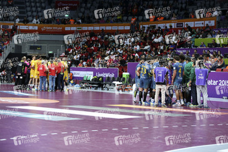Handball WM-Match Brasilien gegen Spanien, Katar