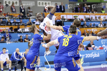 Handball WM-Match Frankreich gegen Schweden, Doha