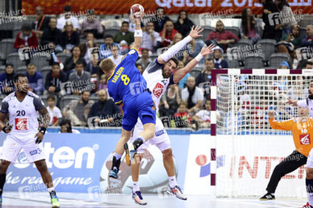 Handball WM-Match Frankreich gegen Schweden, Doha