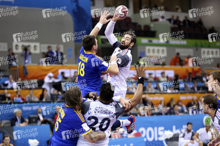 Handball WM-Match Frankreich gegen Schweden, Doha