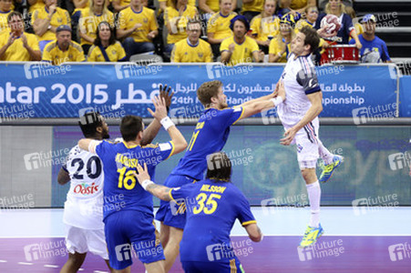 Handball WM-Match Frankreich gegen Schweden, Doha