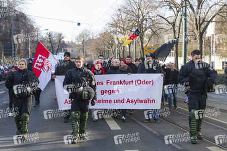 Neonazi Demonstration gegen Flüchtlingsheime, Frankfurt/Oder