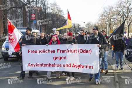 Neonazi Demonstration gegen Flüchtlingsheime, Frankfurt/Oder
