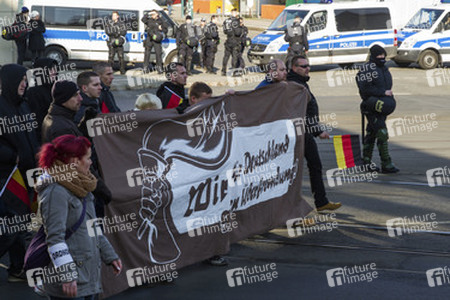 Neonazi Demonstration gegen Flüchtlingsheime, Frankfurt/Oder