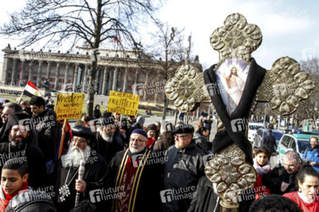 Gedenkdemo für die vom IS ermordeten ägyptischen Christen, Berlin