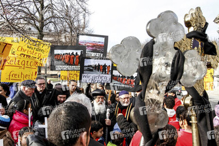 Gedenkdemo für die vom IS ermordeten ägyptischen Christen, Berlin