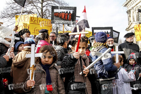 Gedenkdemo für die vom IS ermordeten ägyptischen Christen, Berlin