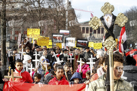 Gedenkdemo für die vom IS ermordeten ägyptischen Christen, Berlin