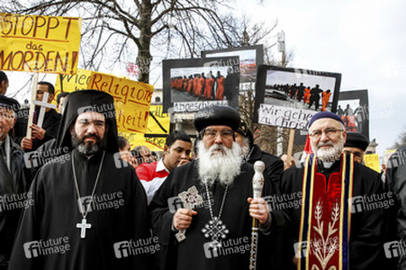 Gedenkdemo für die vom IS ermordeten ägyptischen Christen, Berlin