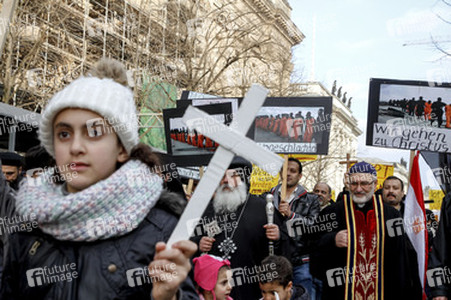 Gedenkdemo für die vom IS ermordeten ägyptischen Christen, Berlin